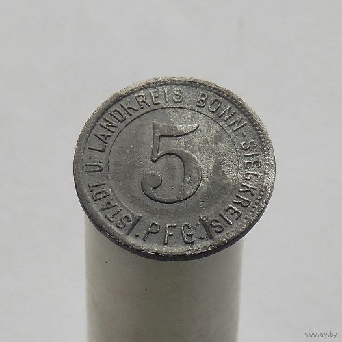 Германия (нотгельды)  5 пфеннигов 1919 Районы Бонна и Зигкрейса