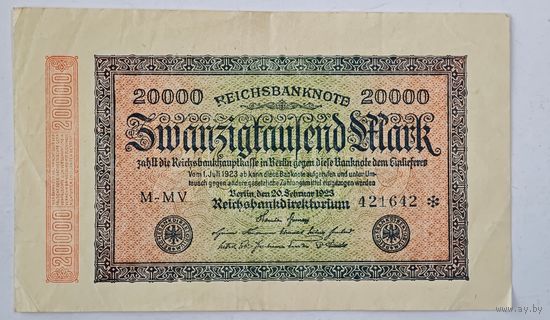 1923 год Германия 20000 марок