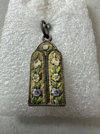 Серебряный кулон в эмалях 19 век(Иудаика)