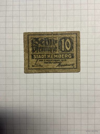 Нотгельд 10 пфеннигов 1921 год. -2112