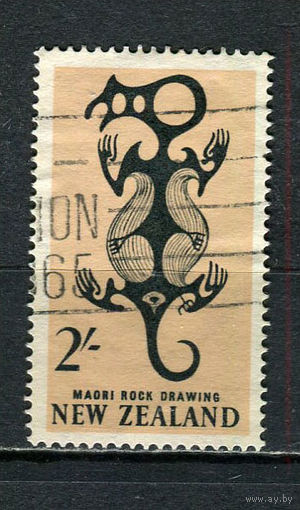 Новая Зеландия - 1960/1963 - Искусство Маори 2Sh - [Mi.407] - 1 марка. Гашеная.  (LOT Gw30)-T3P23