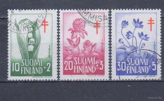 [671] Финляндия 1958. Флора.Цветы. Гашеная серия.