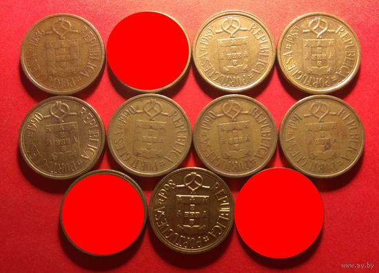 5 эскудо 1986, 1989, 1990, 1991, 1998. Португалия.