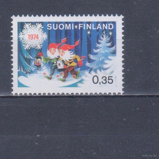 [1827] Финляндия 1974. Рождество.Новый Год. Одиночный выпуск. MNH. Кат.3 е.