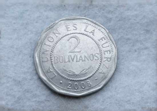 Werty71 Боливия 2 боливиано 2008