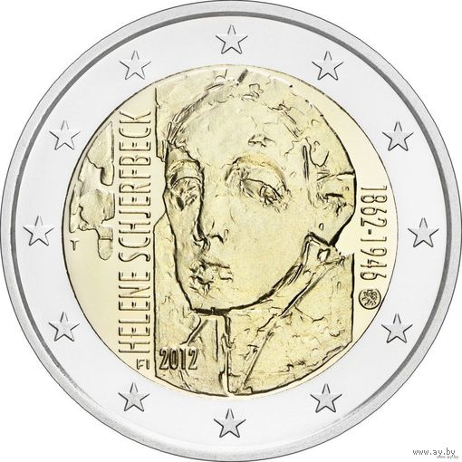 2 евро 2012 Финляндия Хелена Шерфбек UNC из ролла