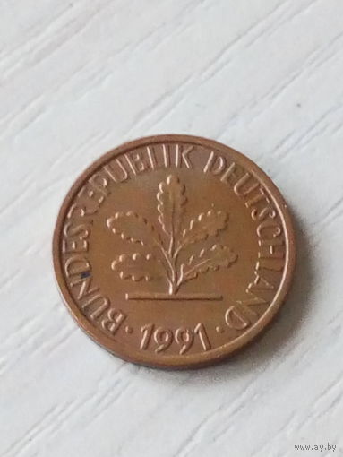 ФРГ 1 пфенниг 1991/J/.
