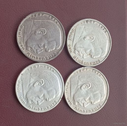 5 марок 1936г.(A,E,J,G)