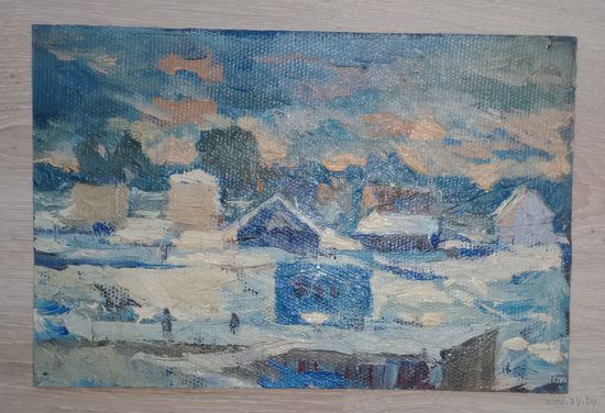 Масло, картон 18Х27