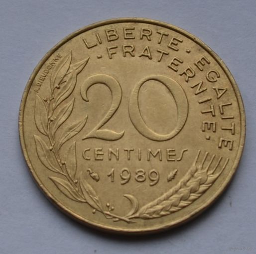 Франция, 20 сантимов 1989 г.