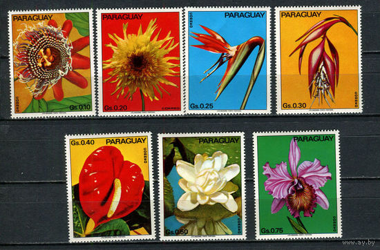 Парагвай - 1973 - Цветы - [Mi. 2525-2531] - полная серия - 7 марок. MNH.  (Лот 50JQ)-T3P34