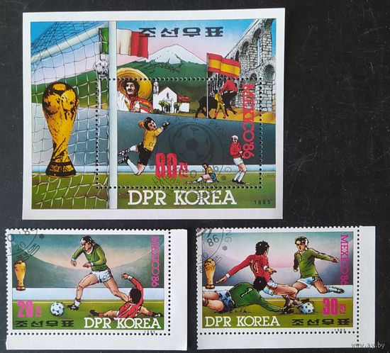 КНДР 1985 блок+2м II Mexico 86.