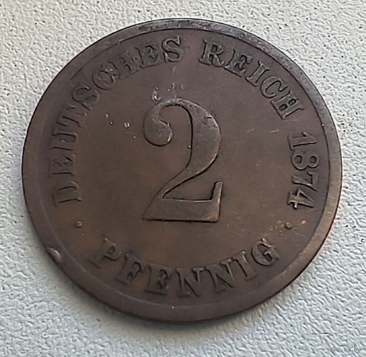 Германия 2 пфеннига, 1874 С  4-4-11