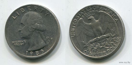 США. 25 центов (1985, буква P)