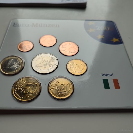 Набор  евро монет Ирландии 2002 года.