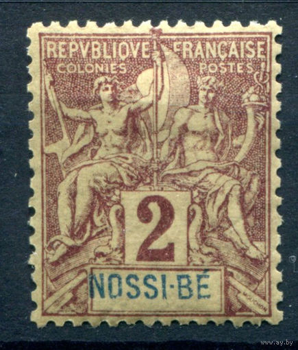 Французские колонии - Носси-Би (Мадагаскар) - 1894г. - аллегория, 2 с - 1 марка - MH [Mi 27]. #4-W1-135-A-1