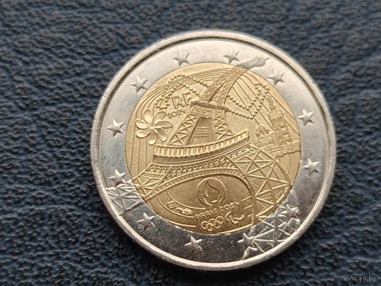 2 евро 2024 Франция Эйфелева башня