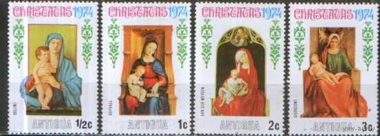 4 марки из серии 1974г. Антигуа и Барбуда "Рождество" MNH