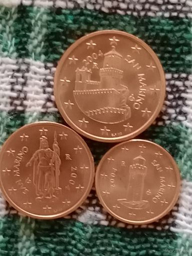 Сан Марино лот 1,2,5 центов 2004 UNC.