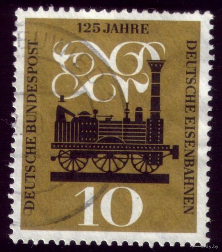 1 марка 1960 год ФРГ Паровоз 345