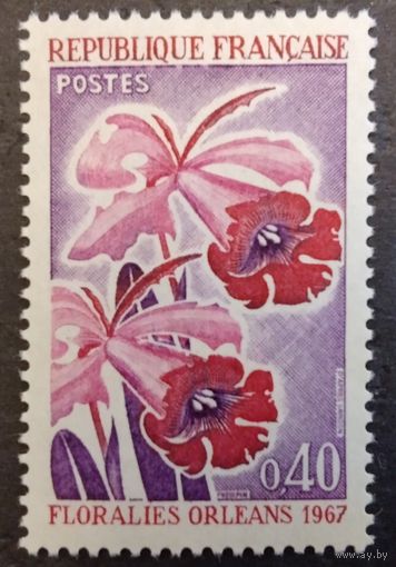 Франция. 1967г. Mi1595**. Орхидея.