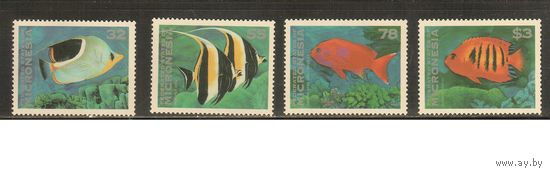 Микронезия-1995 (Мих.427-430) , ** , Морская фауна, Рыбы (полная серия)