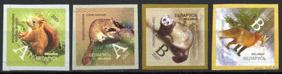 Беларусь 2007. Десятый стандартный выпуск. Стандарт. Фауна. Лиса. Белка. Енот. Соня. 4 марки (385)