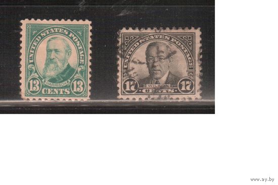 США-1925, (Скотт.622-623),  гаш. ( 1 м - *) , Стандарт, Президенты, (полная серия)