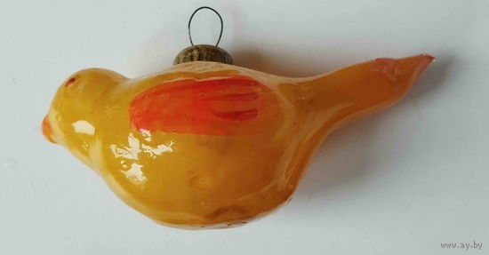 Елочная игрушка СССР. Маленькая птичка