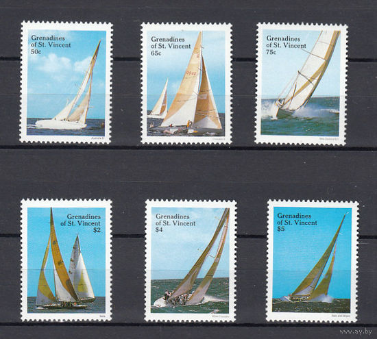 Парусный спорт. Гренадины. 1988. 6 марок. Michel N 570-576 (10,0 е)