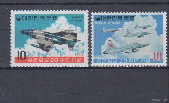 [1116] Южная Корея 1969. Армия.Военная авиация. СЕРИЯ MNH. Кат.16 е.