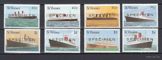 Корабли. Сент-Винсент. 1989. 8 марок (SPECIMEN). Michel N 1202-1209 (20,0 е)