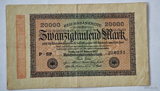 1923 год Германия 20000