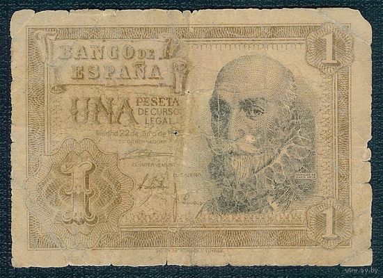 Испания 1 песета 1953 год.