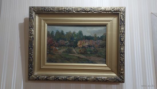 Довгялло Михаил Хрисанфович 1908-1978г член С/Х БССР Холст масло "В ботаническом саду"1960г р 22-33см по холсту и 39-50см по раме.