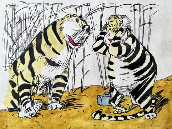 Иллюстрация картина А4 формат картина худлит СССР Горохов