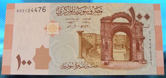 Сирия. 100 фунтов 2009 года Номер по каталогу: P113a  Пресс Unc