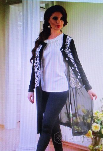 Нарядная накидка черно-белая р.48-50