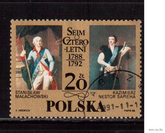 Польша-1988, (Мих.3167) гаш., Личности,  Искусство, Живопись,