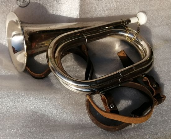 Охотничий горн, рожок с ремешком. СССР. 15.