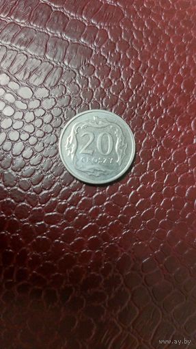 Монета 20 грошей 2020г. Польша. Отличная!