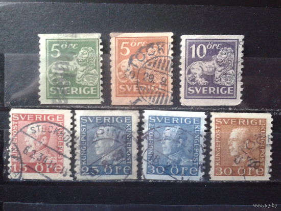 Швеция 1921-5 Стандарт: лев, король Густав 5