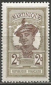 Мартиника. Островитянка. 1908г. Mi#57.