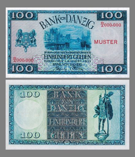[КОПИЯ] Данциг (Вольный город) 100 гульденов 1931г. (Образец)