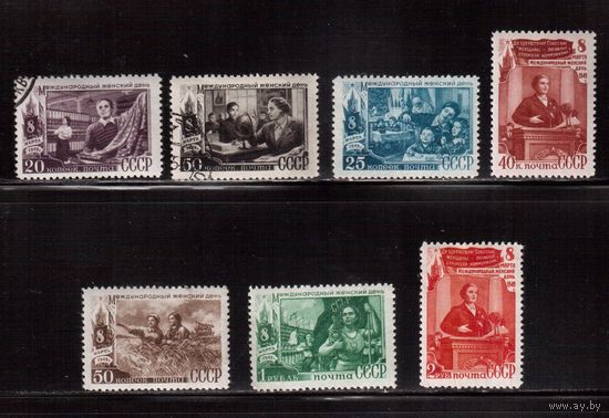 СССР-1949, (Заг.1278-1284),  * (2 м - гаш.), 8 Марта, чистые- растр КВ