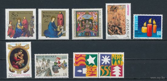 НИДЕРЛАНДЫ, БЕЛЬГИЯ, АНДОРРА, ШВЕЙЦАРИЯ 1994.  Рождество.\р24\,9.3Mi  MNH