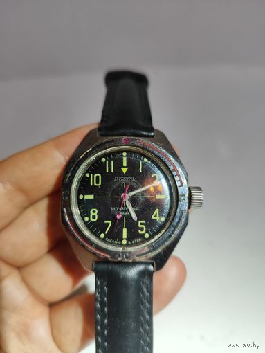 Часы Восток "Прицел" с ремешком. Восьмигранник -нержавеющая сталь.