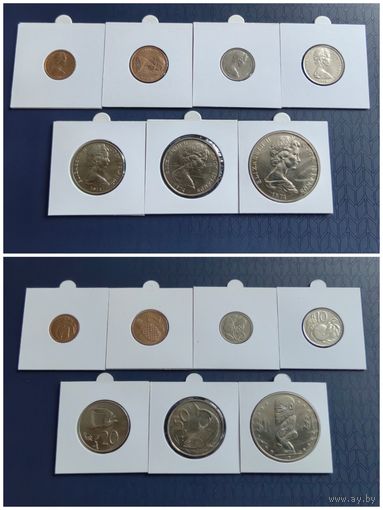 Распродажа !!! Острова Кука 7 монет (1, 2, 5, 10, 20, 50 центов, 1 доллар) 1974 г. UNC