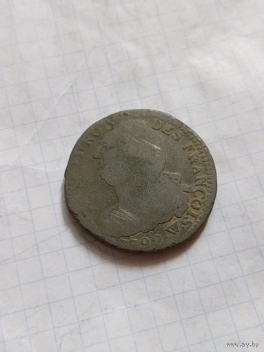 Большая французская монета 1792 года