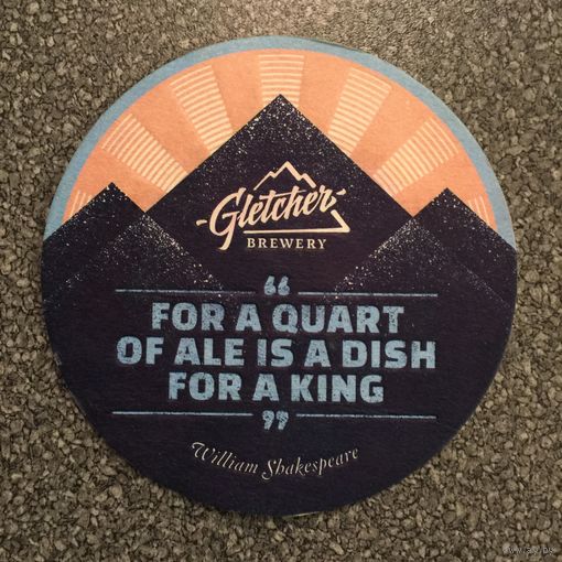 Подставка под пиво крафтовой пивоварни Gletcher Brewery /г.Клин, Московская обл., Россия/ No 2